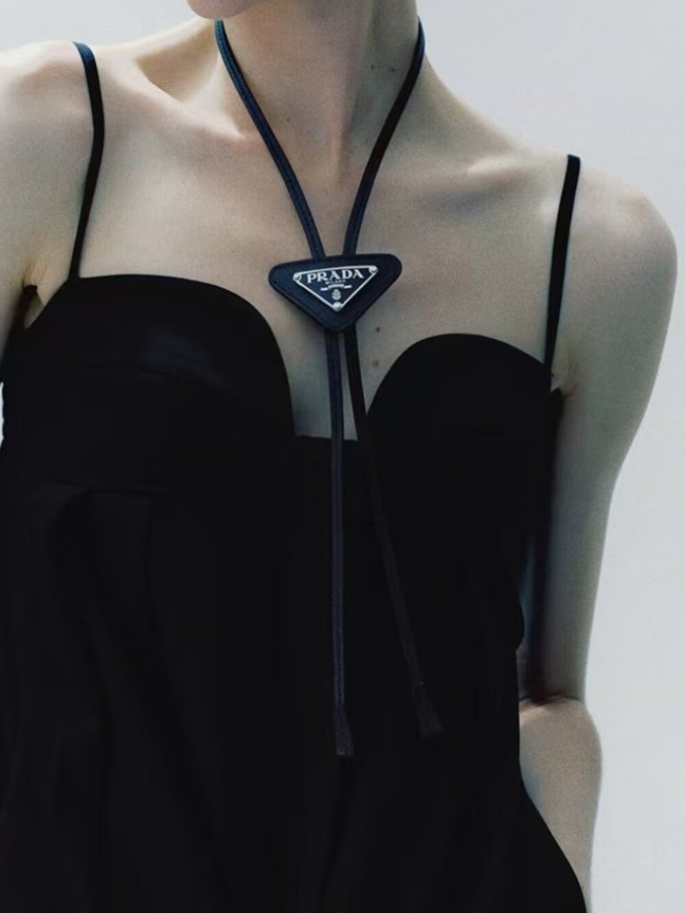 Unisex PRADA Black🖤Saffiano Leather Bolo Tie - with box🍸 - Picture 6 of 8